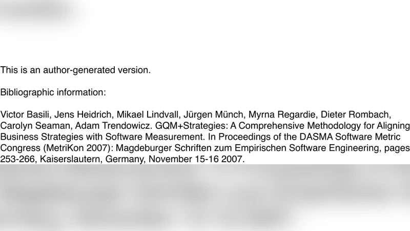전략과 측정을 연결하는 GQM+Strategies 방법론