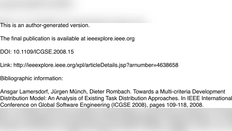 다중 기준 개발 작업 배분 모델 연구