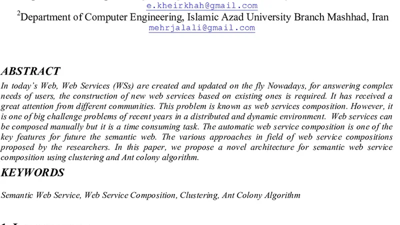 클러스터링과 개미군집 알고리즘을 활용한 최적화 시맨틱 웹 서비스 구성