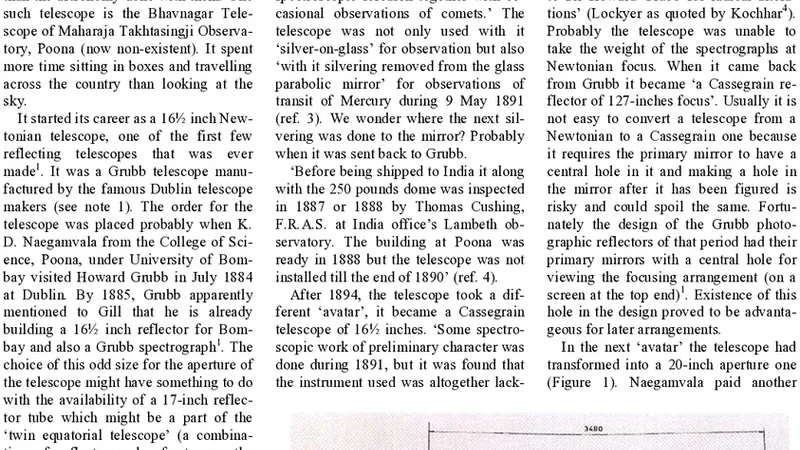 바흐나가르 망원경 인도에서 가장 많이 이동한 천문기구