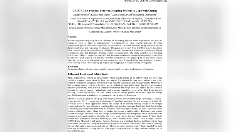 변화에 강한 시스템 설계 CRISTAL 실천 연구