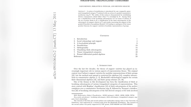 삼각형 범주와 층화 이론의 새로운 전개