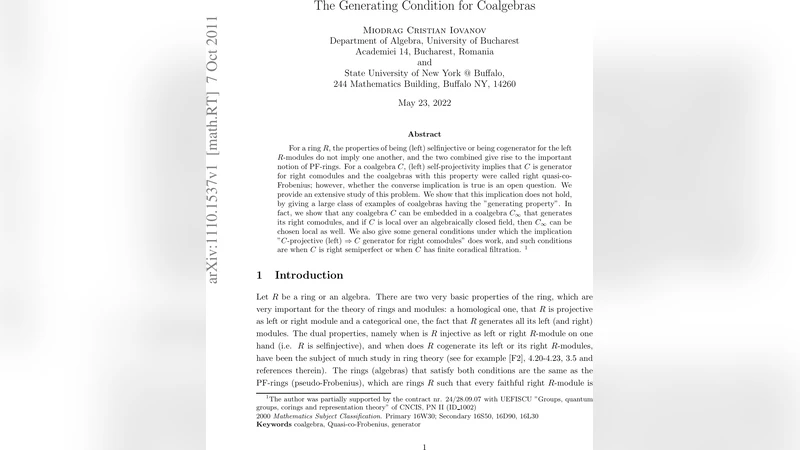 코알지브라의 생성 조건과 그 한계