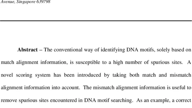 매치와 미스매치 정렬 정보를 활용한 DNA 모티프 식별