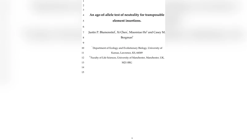 전이요소 삽입 중립성 연령 검정