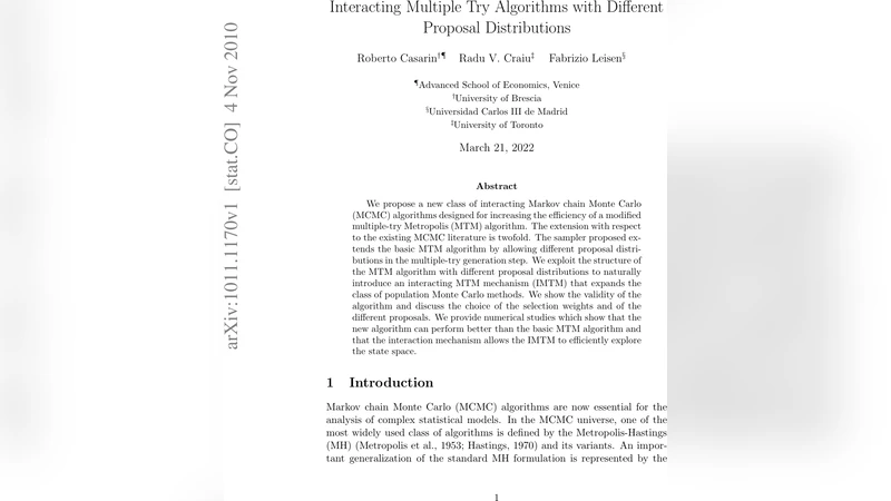 다양한 제안 분포를 활용한 상호작용 다중 시도 MCMC 알고리즘