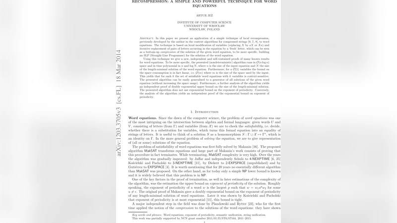 재압축: 단순하면서 강력한 단어 방정식 해결 기법