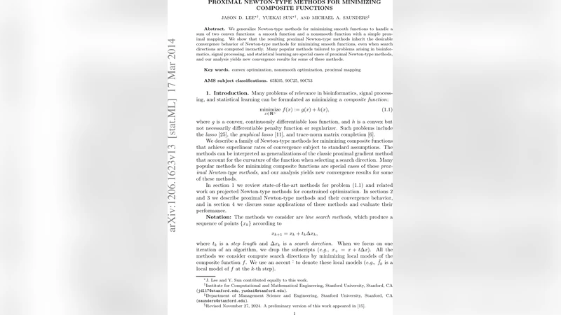 복합 함수 최소화를 위한 근접 뉴턴 방법