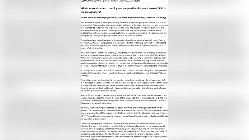 우주와 철학의 경계: 실험 불가능한 질문들에 대한 탐구