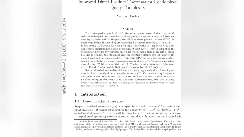무작위 질의 복잡도에 대한 향상된 직접곱 정리