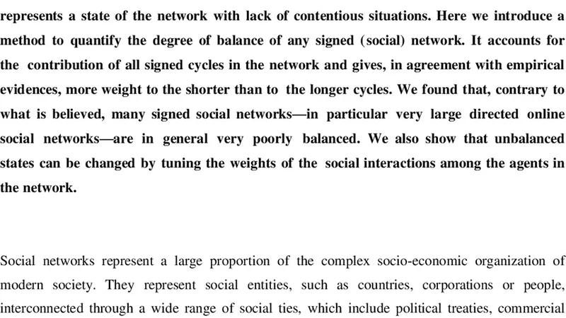소셜 네트워크의 균형은 실제로 존재하는가