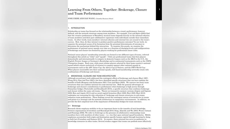 함께 배우는 팀 성과 중개와 폐쇄의 상호작용