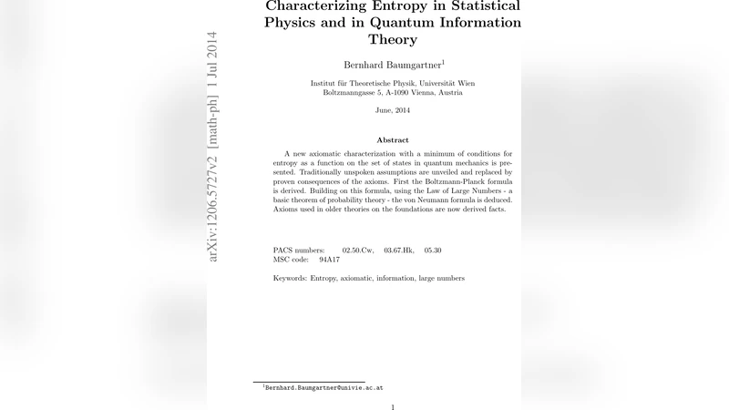 양자역학과 통계물리학에서의 엔트로피 근본 규정