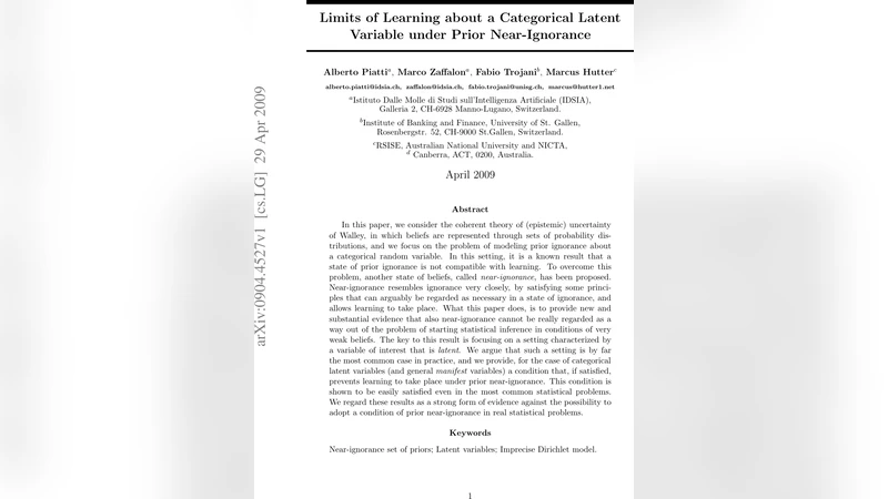 잠재 범주 변수에 대한 사전 근접 무지와 학습 한계