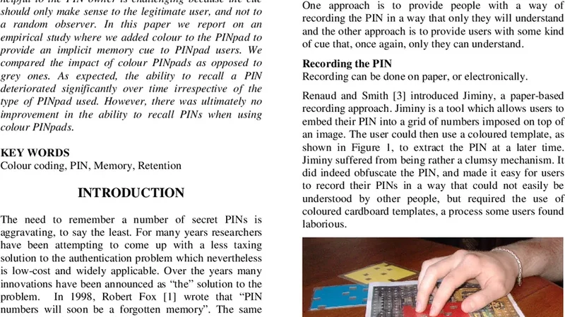 컬러 PIN 입력이 기억에 미치는 효과