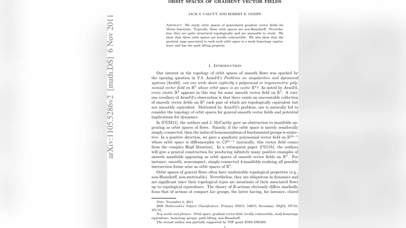 그라디언트 벡터장 궤도공간의 위상적 특성