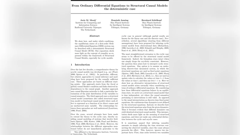 미분방정식에서 구조적 인과 모델까지 결정론적 전이