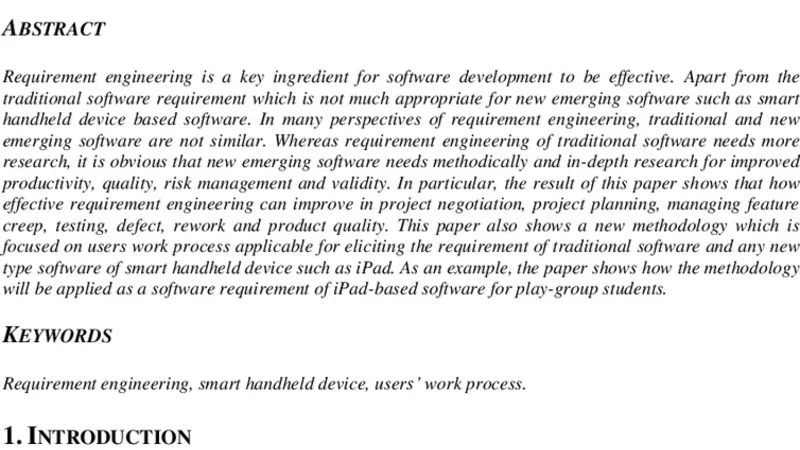 스마트 핸드헬드 디바이스를 위한 사용자 작업 프로세스 기반 요구사항 방법론