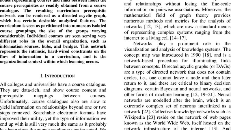 커리큘럼 전제 네트워크: 학문 과정 시각화와 분석 도구