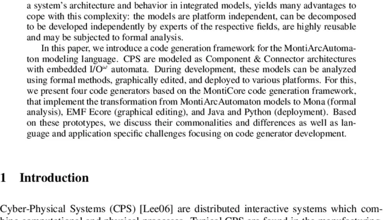 사이버 물리 시스템을 위한 모델 기반 코드 생성 프레임워크
