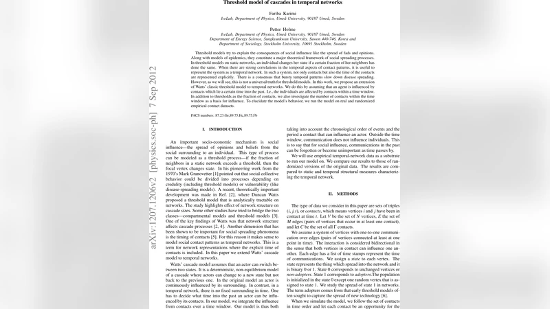 시간창을 이용한 임계값 전파 모델