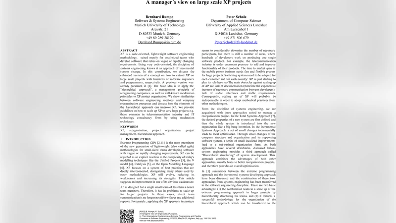 대규모 XP 프로젝트 관리 전략