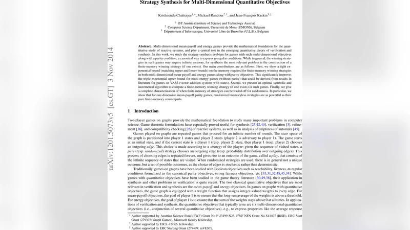 다차원 정량 목표 게임의 전략 합성