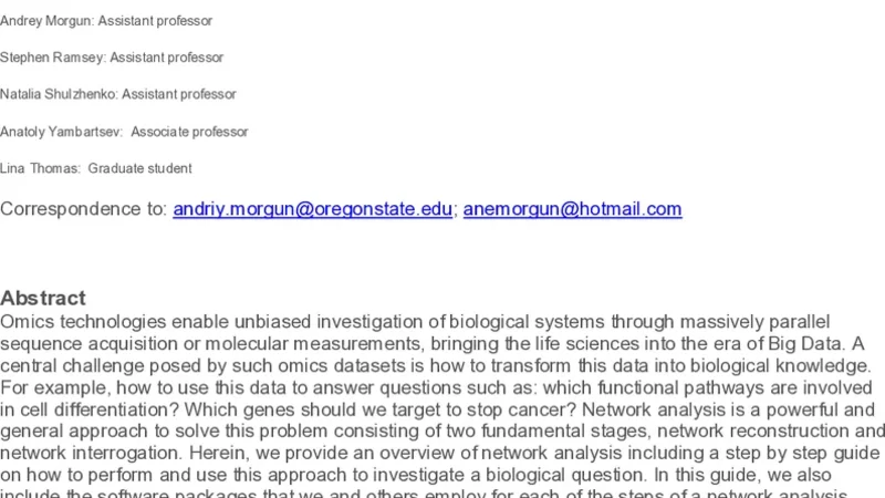 빅데이터에서 조절 네트워크 역공학: 생물학자를 위한 안내서