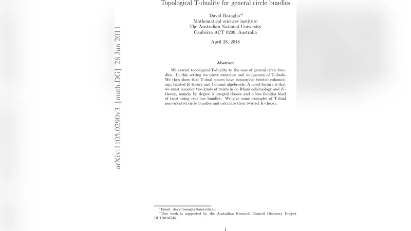 일반 원형 번들을 위한 위상 T 이중성