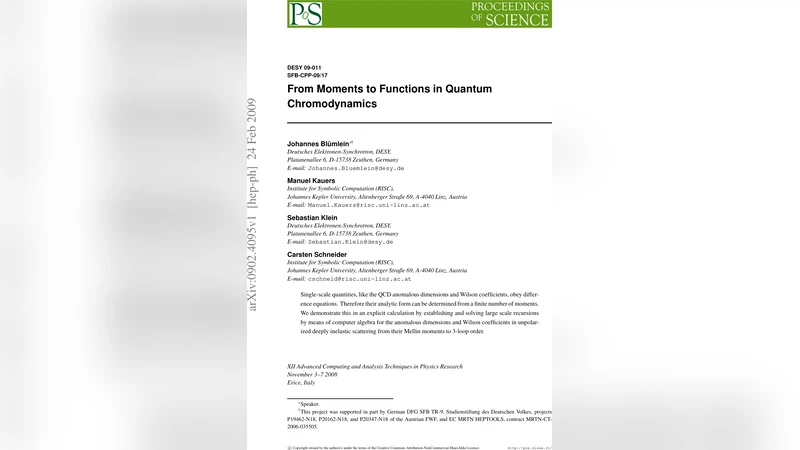 양자색역학 순간에서 함수로 3루프 디스펜션 분석