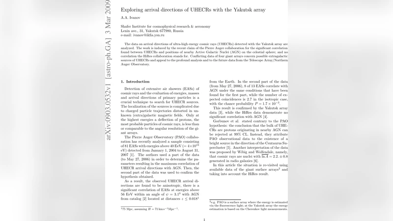야쿠츠크 배열을 이용한 초고에너지 우주선 도착 방향 탐구