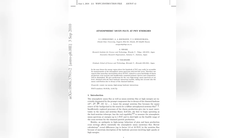 페타전자볼트 영역 대기뮤온 플럭스 예측과 아이스큐브 측정 전망