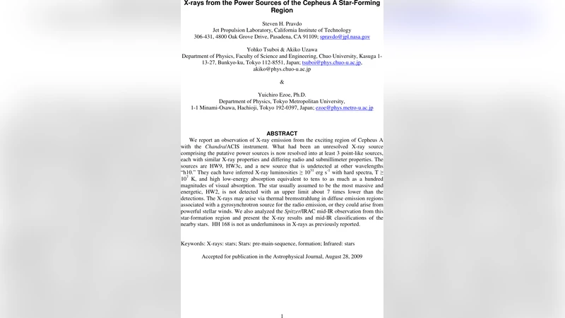 케프스 A 별 형성 구역의 X선 전력원