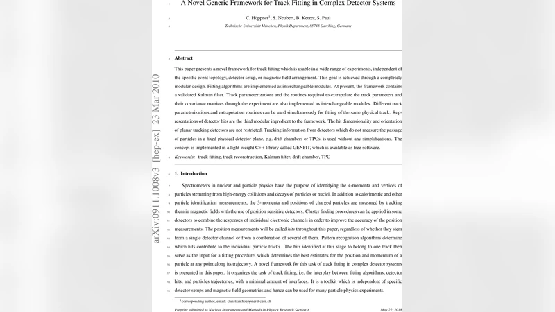 다양한 검출기 시스템을 위한 범용 트랙 피팅 프레임워크