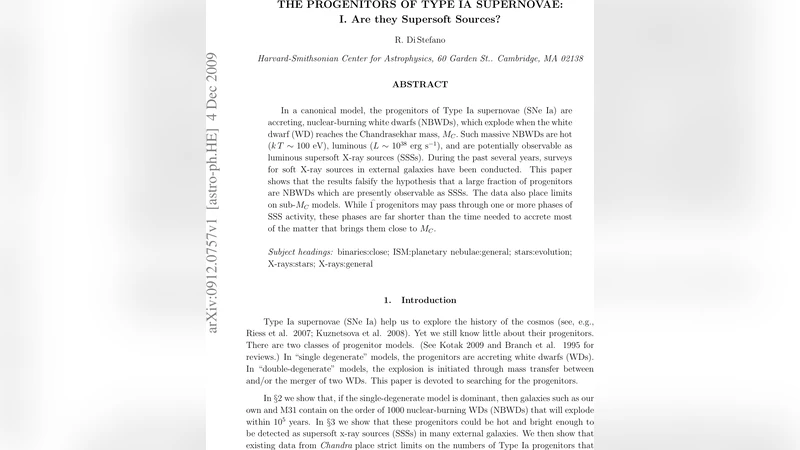 초소프트 X선원은 Ia형 초신성 전구체인가