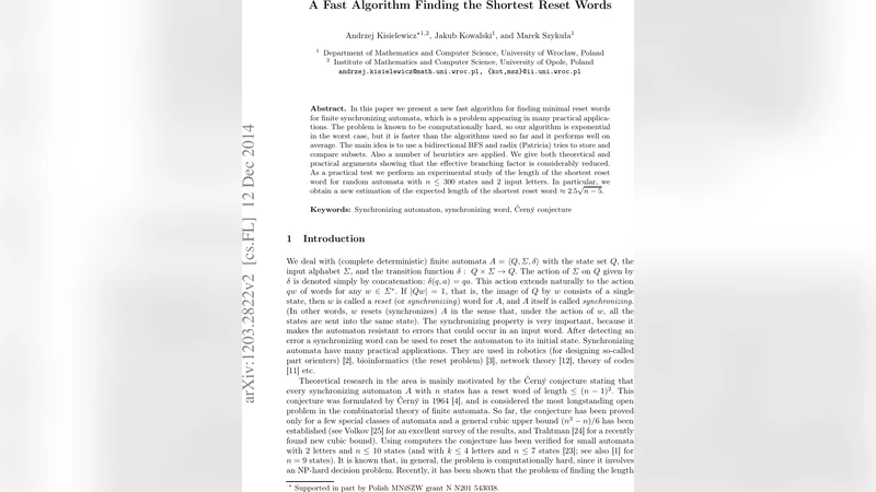 최단 리셋 단어를 찾는 초고속 알고리즘