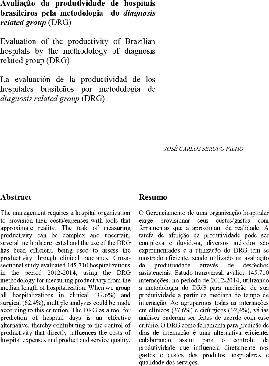브라질 병원 생산성 평가: DRG 기반 입원일수 비교 분석