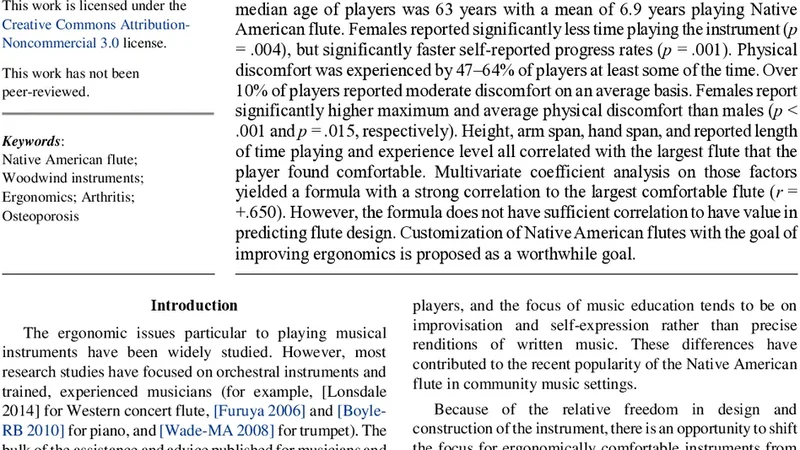 네이티브 아메리칸 플루트 인체공학 연구