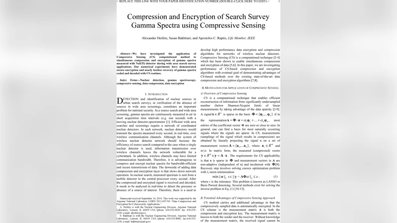 압축감지 기반 감마 스펙트럼 동시 압축·암호화 기술