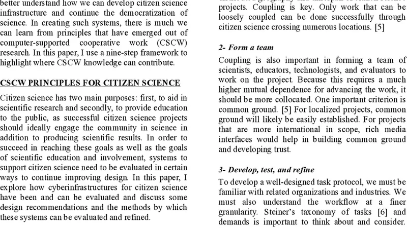 시민과학을 위한 CSCW 설계 원칙
