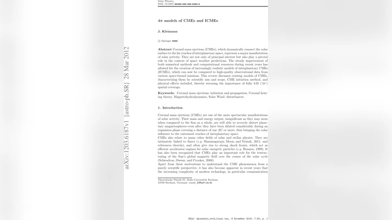 전천구 모델로 보는 코로나질량방출과 인터플라네터리 현상