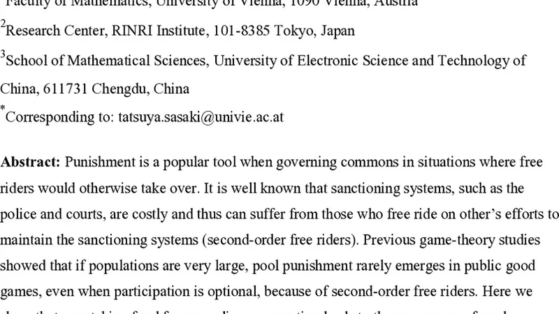 보상으로 촉발되는 풀벌칙 진화: 대규모 인구에서 공공재 유지 메커니즘