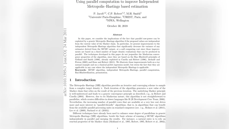 병렬 연산으로 독립형 메트로폴리스 헤이스팅 효율 향상