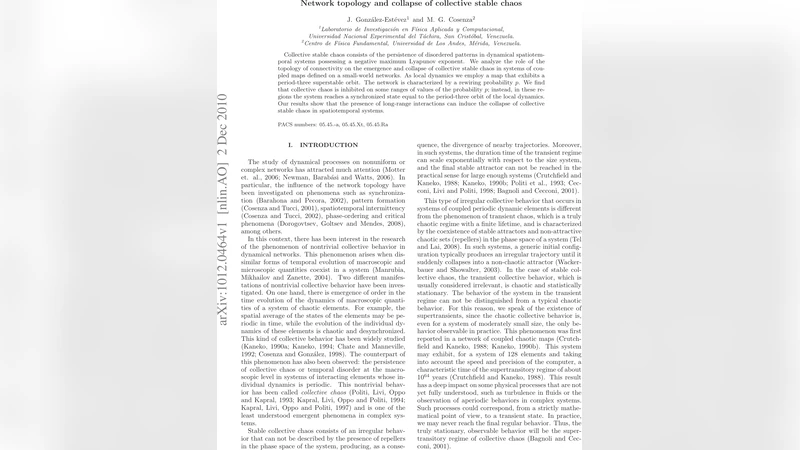 소규모 세계 네트워크에서 집단 안정 혼돈의 소멸 메커니즘