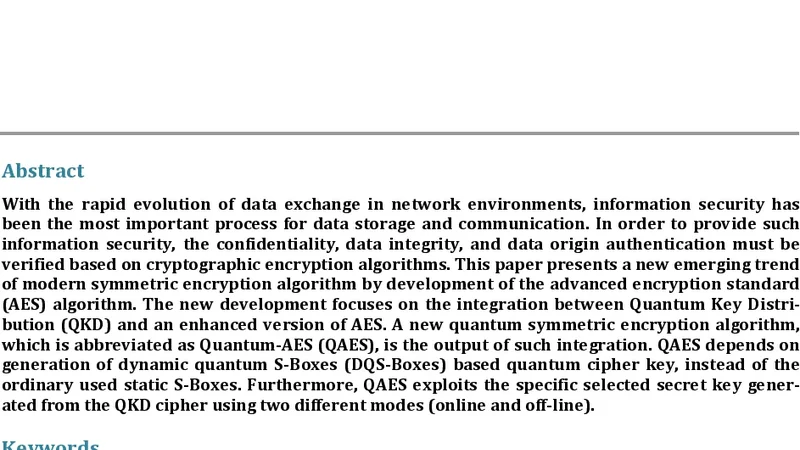 양자 AES 혁신적 통합 암호화