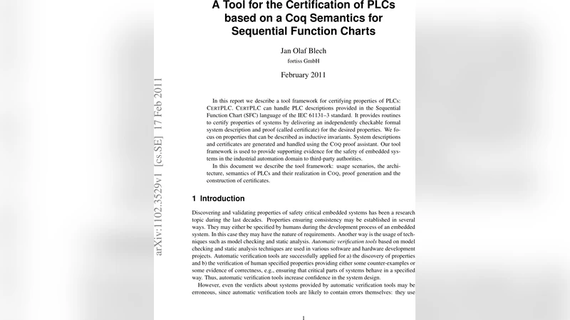 PLC 인증을 위한 Coq 기반 SFC 도구