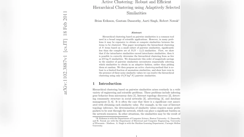 적응형 선택 유사성을 활용한 강건하고 효율적인 계층적 클러스터링