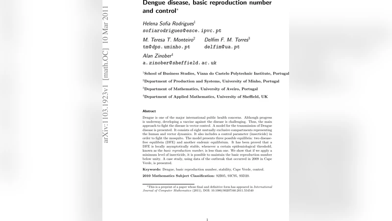 뎅기열 전파와 기본 재생산수, 살충제 제어 전략