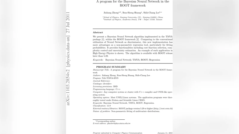 베이지안 신경망 구현과 ROOT TMVA 활용