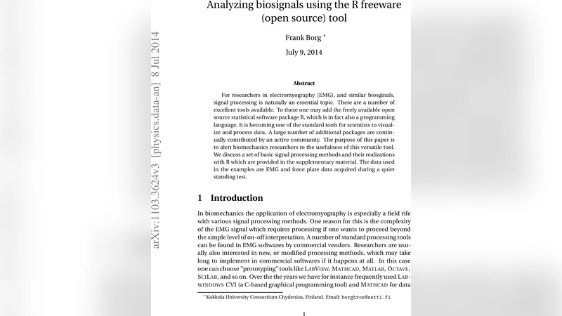 R 오픈소스 도구를 활용한 바이오신호 분석